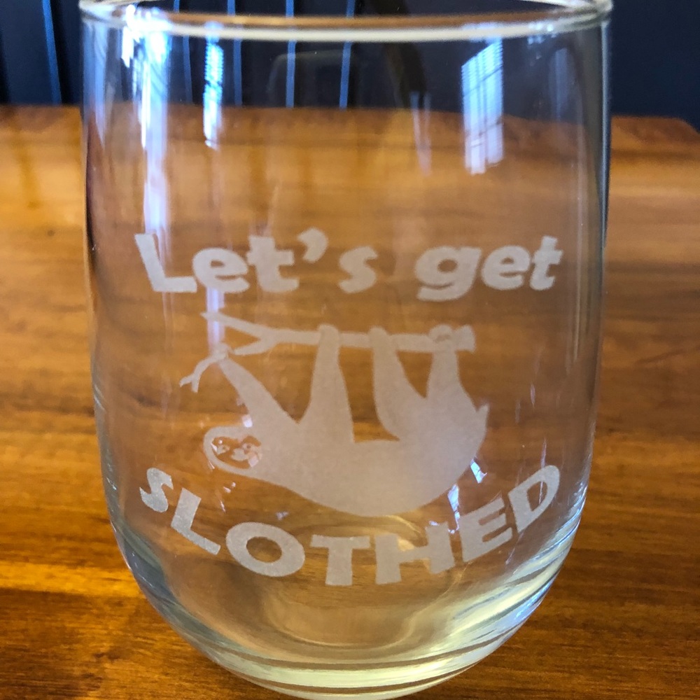 Sloth stemless wine Glass